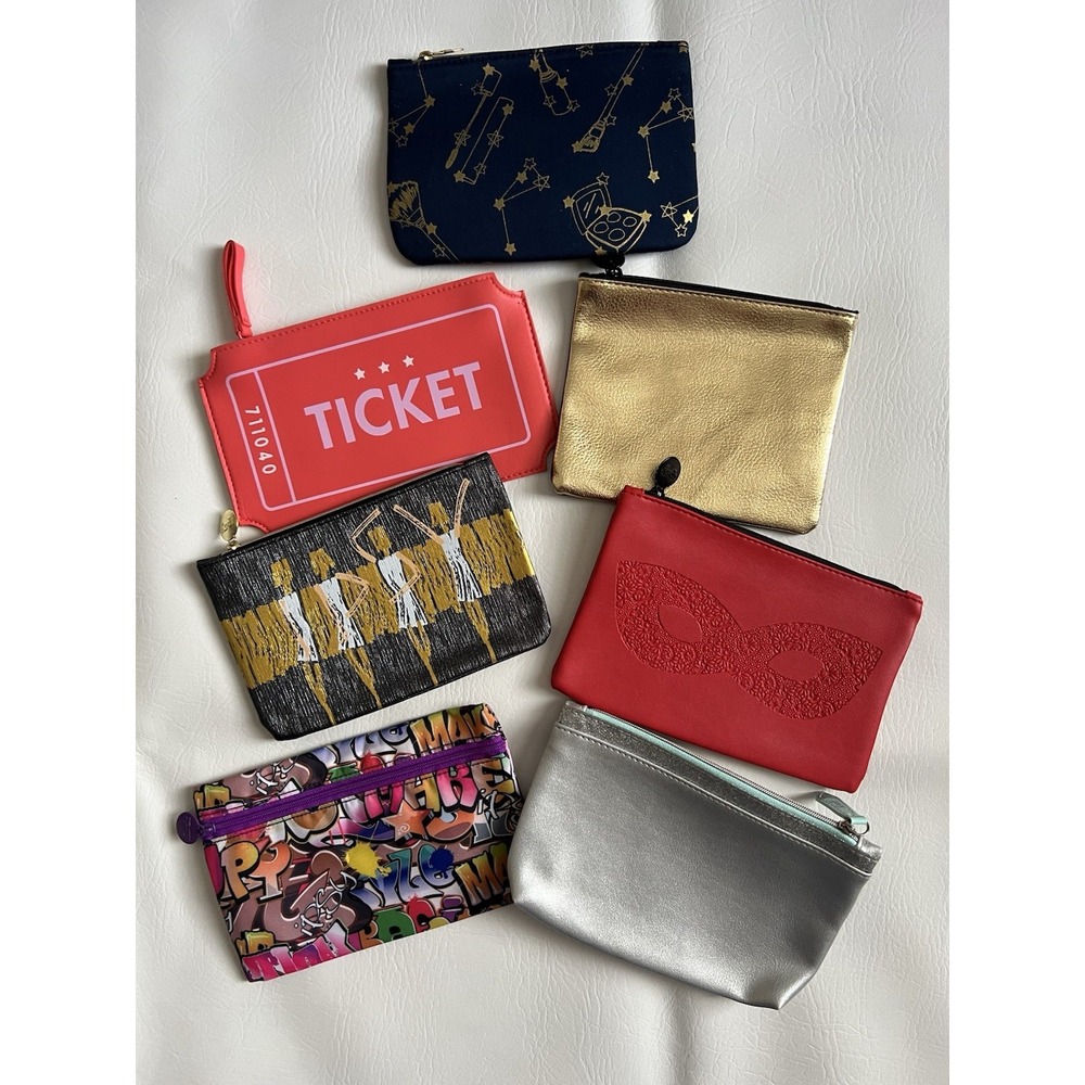 Ipsy Glamour Makeup Bag Bundle Set Of 7 NWOT Fashion Organizer